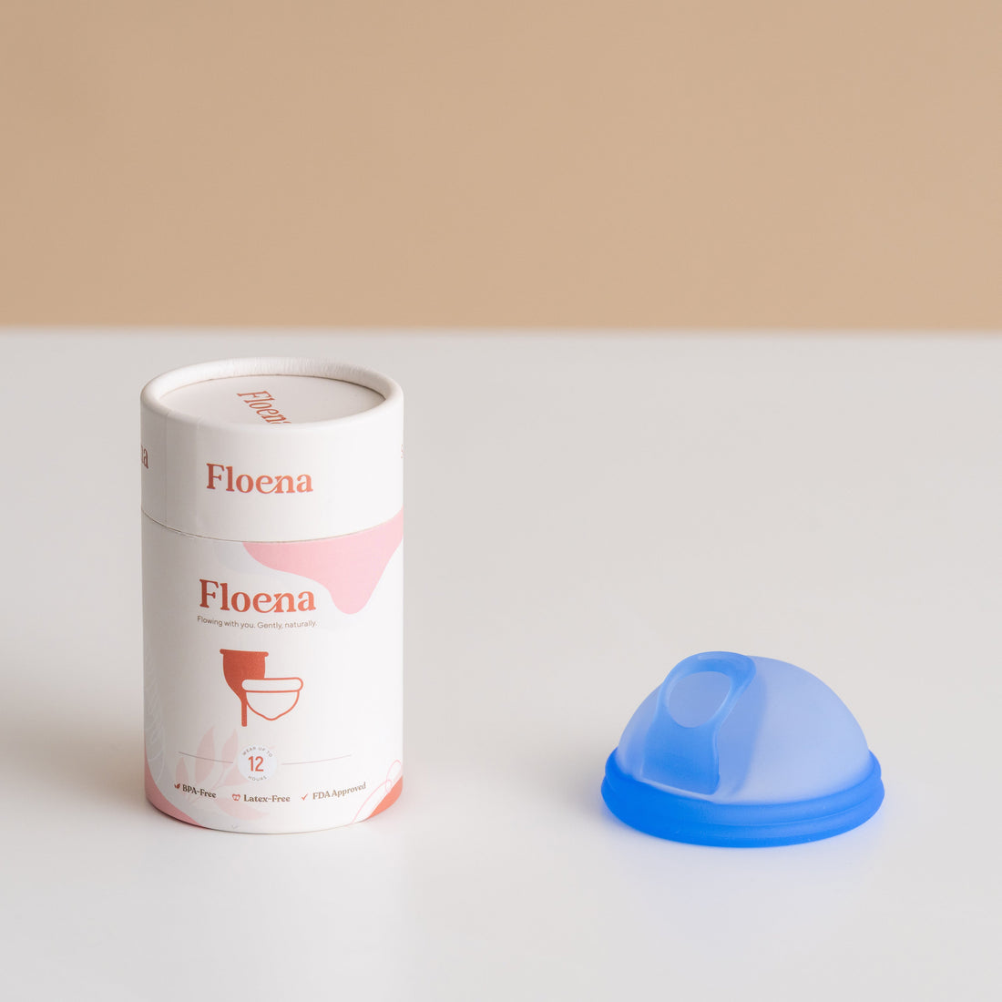 Floena menstrualni disk v modri barvi iz mehkega medicinskega silikona