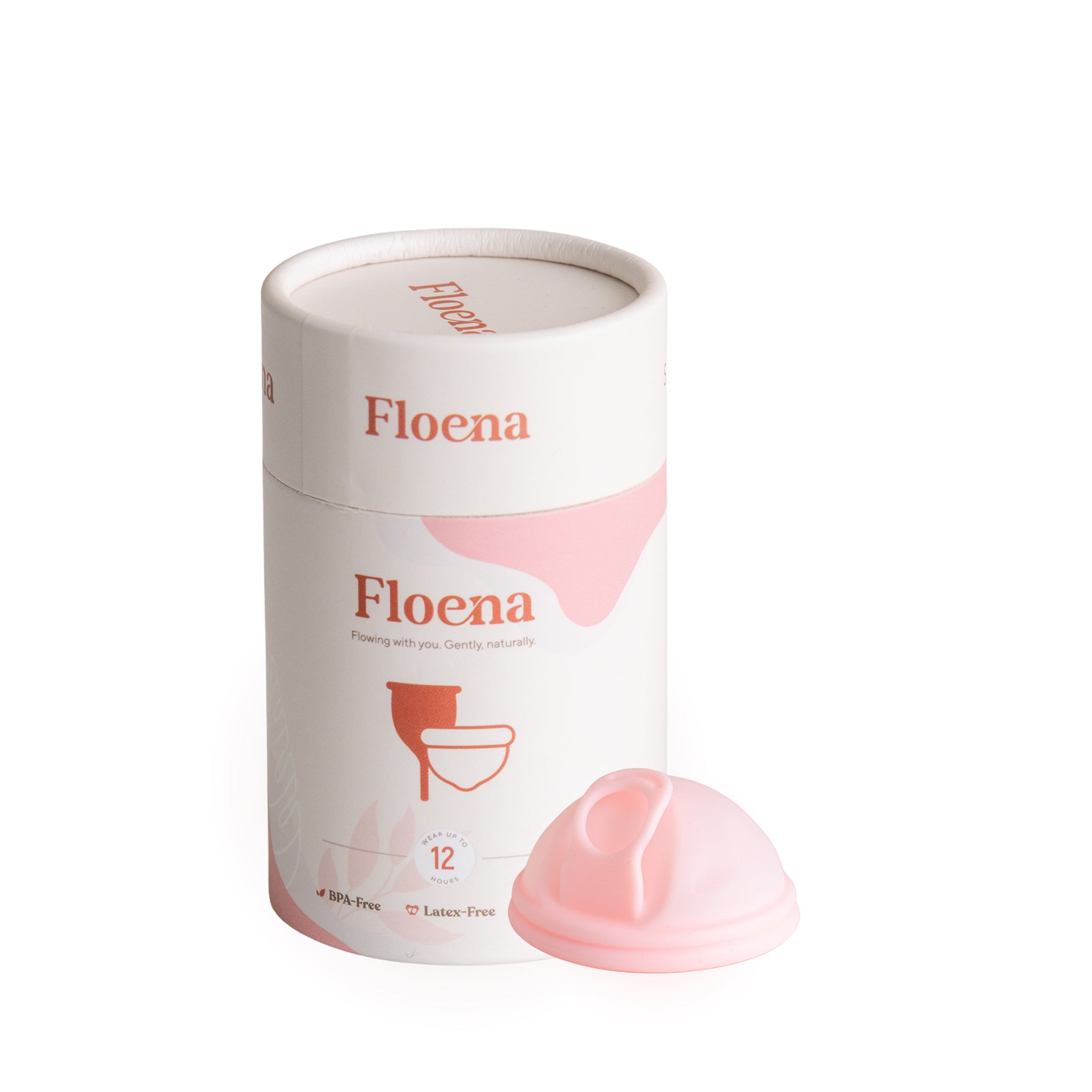 Floena Menstrual Disc — rosa Menstruationsscheibe aus Silikon mit Verpackung, auslaufsicherer Schutz für bis zu 12 Stunden
